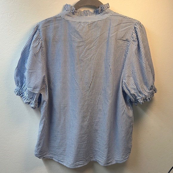 J.Crew Women's Striped Ruffle Blouse - Picture 4 of 4